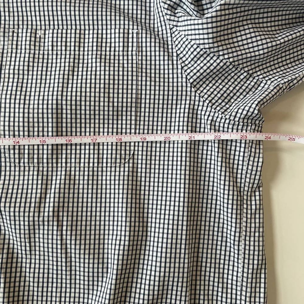 Duluth Trading Co Mens Size L Tall Wrinkle Fighter Relaxed Fit Blue Check Cotton - Picture 5 of 6